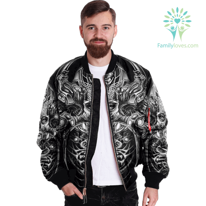 Skeleton War Skull Over Print Jacket - Familyloves.com