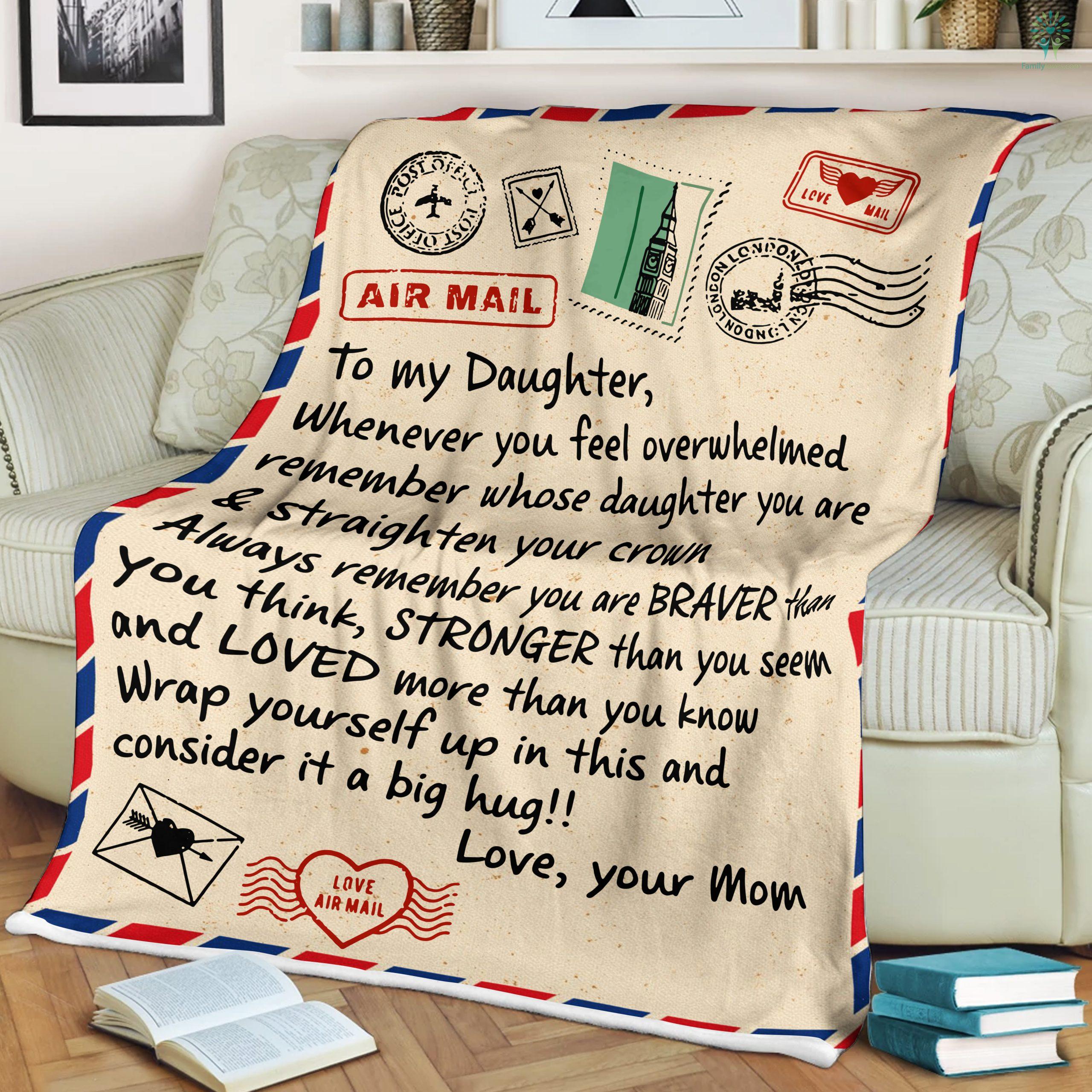 To Mom Letter You Are Braver Than You Believe Heart Shape Sherpa Fleece Blanket