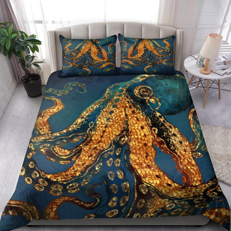 Octopus In Ocean Bedding Set - Familyloves.com