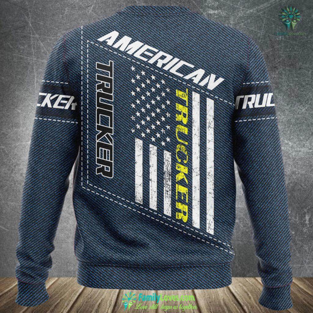 American Flag Truck Drivers USA Trucker Gift Sweatshirt Over Print 10