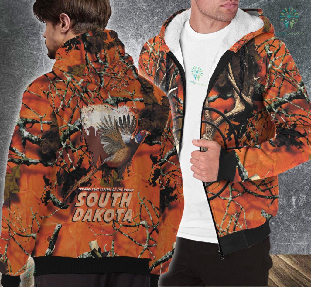 Pheasant Hunting South Dakota Hunting Tee Vintage t Sherpa Hoodie